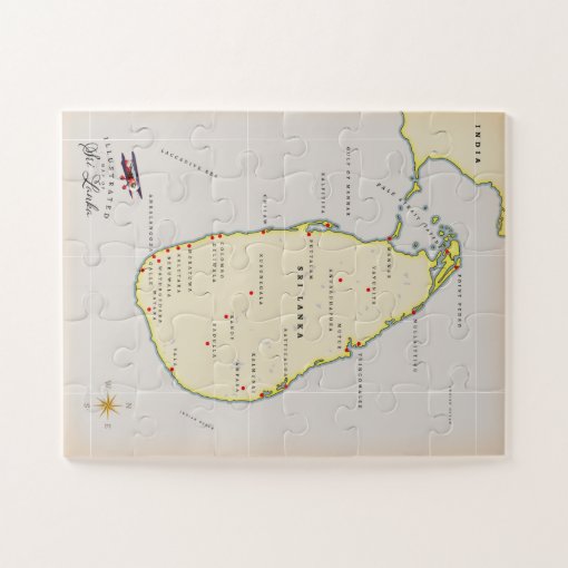Illustrated map of Sri Lanka Jigsaw Puzzle Zazzle