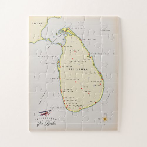 Illustrated map of Sri Lanka Jigsaw Puzzle