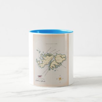 Illustrated Map Of The Falkland Islands. Two-tone Coffee Mug by bartonleclaydesign at Zazzle