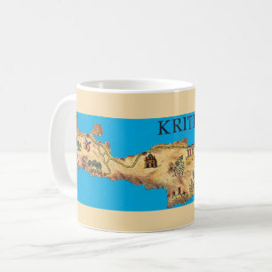 Illustrated Map of the Greek Island of Crete Mug