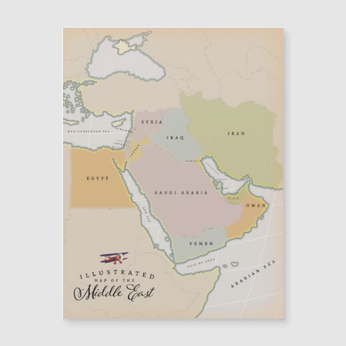 Illustrated map of the Middle East