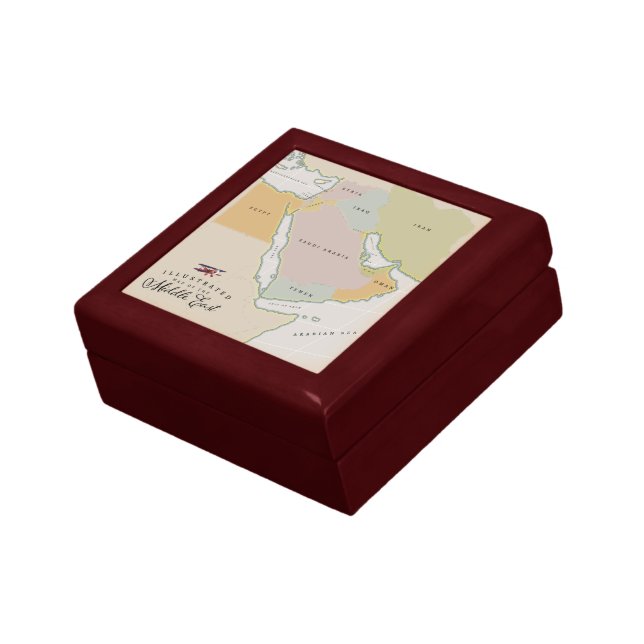 Illustrated map of the Middle East. Gift Box (Side)