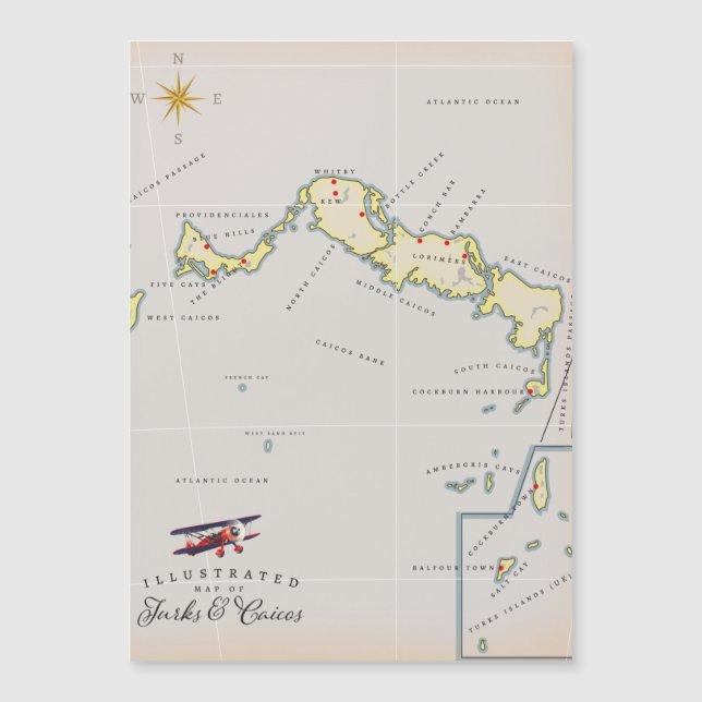 Illustrated map of Turks and Caicos map (Front)