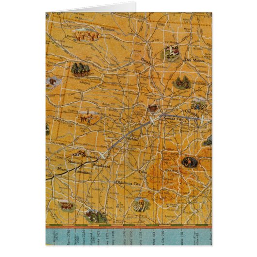 Illustrated Map of US Airways Cards (Front)