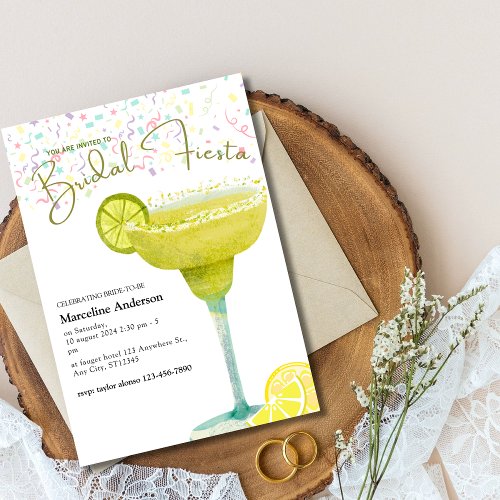 Illustrated Margarita Lime Mexican Bridal Fiesta   Invitation