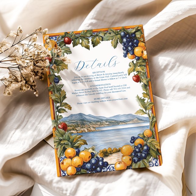 Illustrated Mediterranean Wedding  Enclosure Card (Creator Uploaded)