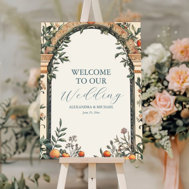  Illustrated Mediterranean Wedding Foam Board (Creator Uploaded)