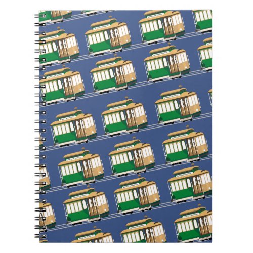 Illustrated Mini Cable Car Pattern Notebook