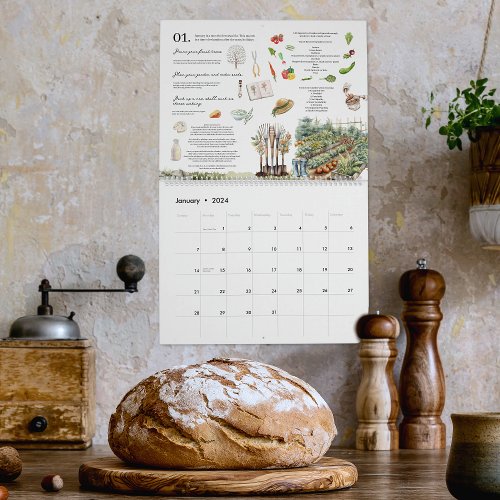 Illustrated Monthly Homesteading Tasks Calendar