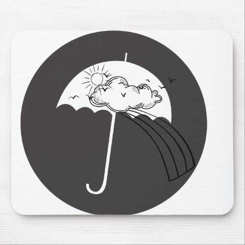 Illustrated Mosaic Umbrella Mousepad
