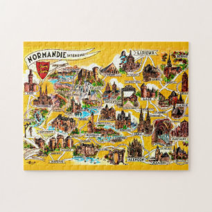 Illustrated Normandy France Jigsaw Puzzle
