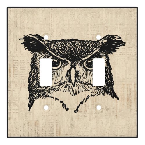 Illustrated Owl Art Light Switch Cover