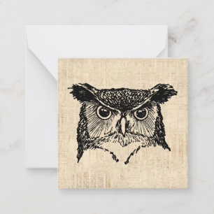 Illustrated Owl Art Note Card