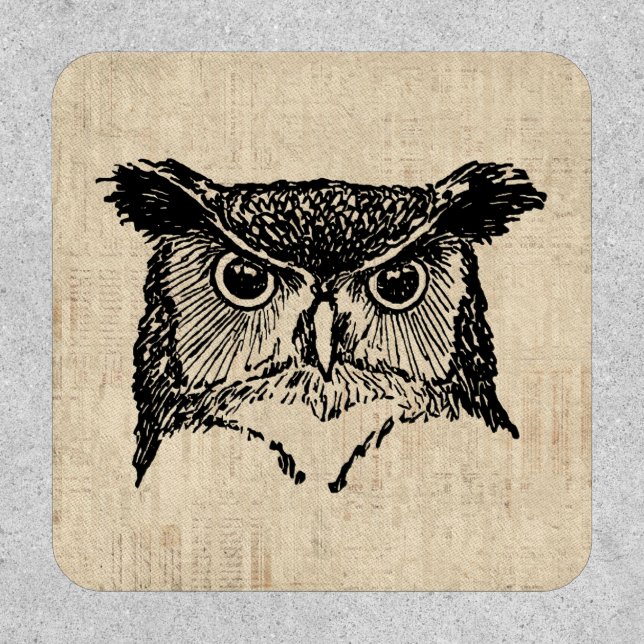 Illustrated Owl Art Patch (Front)
