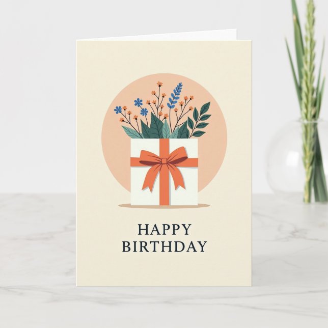 Illustrated Package Birthday Card (Front)