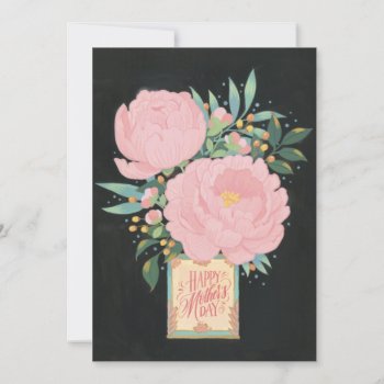 Illustrated Peony Mother's Day Card by fourwetfeet at Zazzle