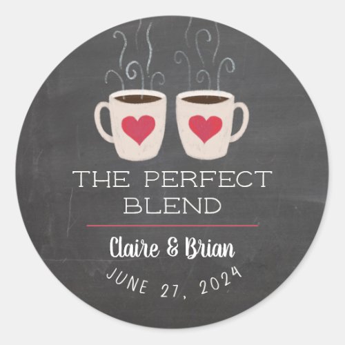 Illustrated Perfect Blend Heart Mugs Favor Classic Round Sticker