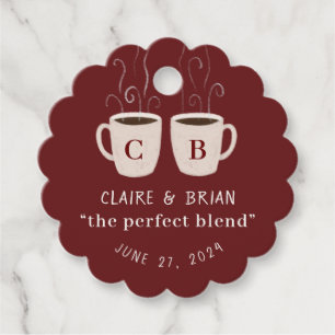 Illustrated Perfect Blend monogram Mugs Favor Tag