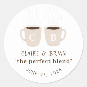 Illustrated Perfect Blend Monogrammed Mugs Favor Classic Round Sticker
