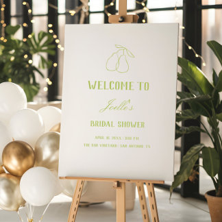 Illustrated Perfect Pear Bridal Shower Welcome Foam Board