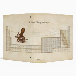 Illustrated Periodic Table of Elements Steampunk 3 Ring Binder