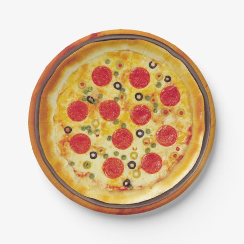 Illustrated Pizza background deign Paper Plates