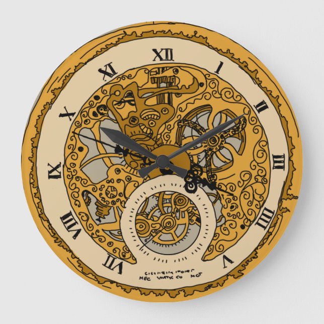 Illustrated Pocket Watch Large Clock (Front)