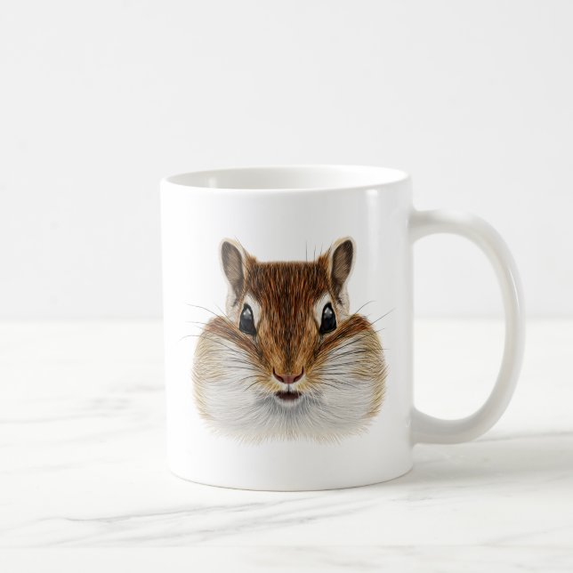 Illustrated portrait of Chipmunk. Coffee Mug (Right)