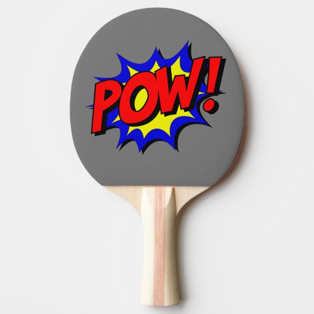 Illustrated Pow ! Expression Sign  Ping Pong Paddle (Front)