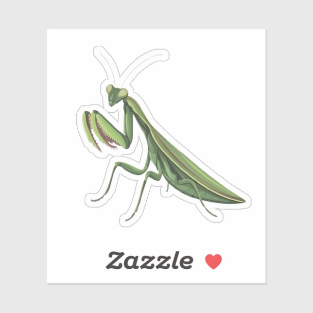 Illustrated Praying Mantis Sticker (Sheet)