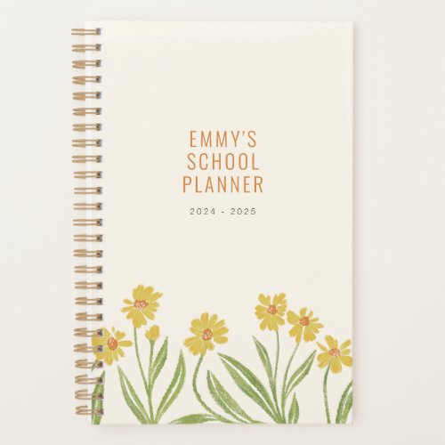 Illustrated Pretty Yellow Wildflowers Planner