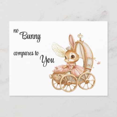 Illustrated Princess Rabbit  Word Pun Postcard