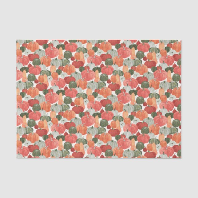 Illustrated Pumpkin Patch Tissue Paper (Front)