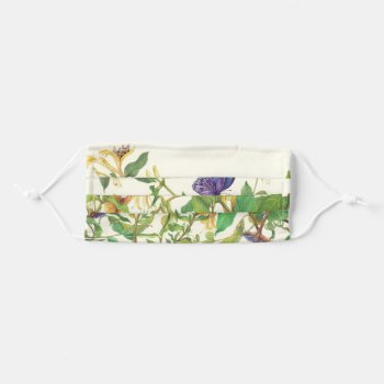 "illustrated Purple Butterfly And Vines For Her Adult Cloth Face Mask by paintedcottage at Zazzle