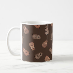 Illustrated Quokkas on Dark Brown Coffee Mug