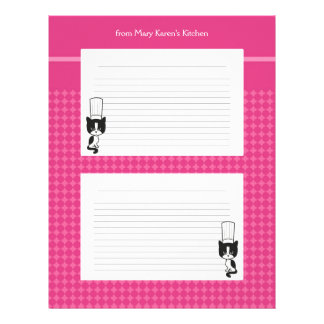 Illustrated recipe pages for binders