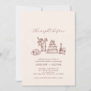 Illustrated Rehearsal Dinner Invitations