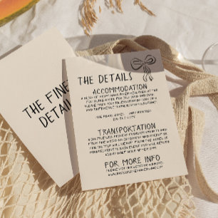 Illustrated Retro Handwritten Fun Wedding Details Enclosure Card