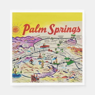 Illustrated Retro Palm Springs Napkins