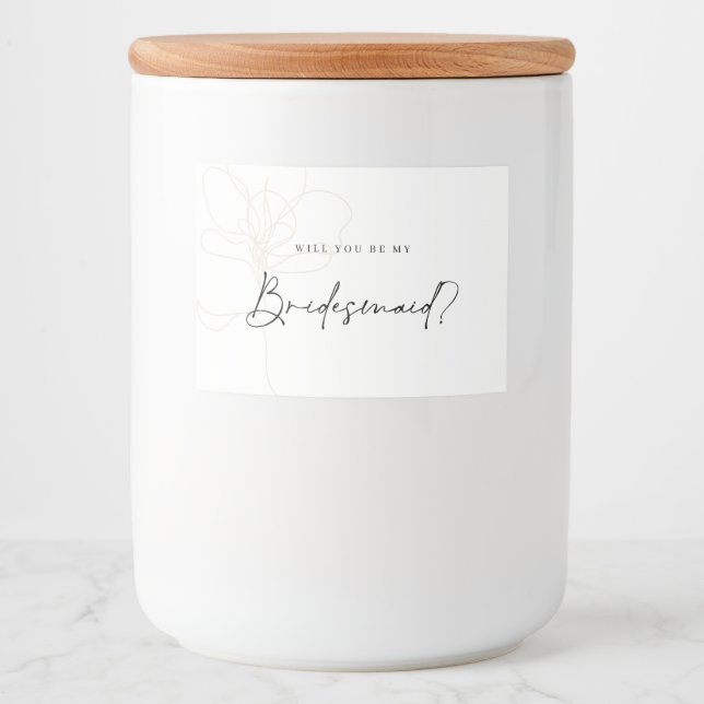 Illustrated Rose Bridesmaid Candle Label (Front)