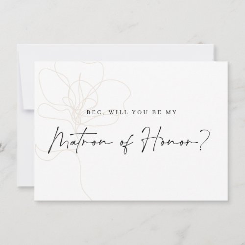 Illustrated Rose Bridesmaid Proposal Card