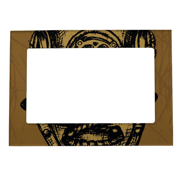 Illustrated Scuba Diving Helmet Magnetic Picture Frame (Front)