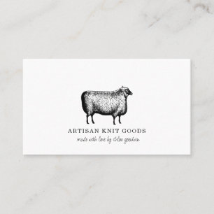 Illustrated Sheep Knitting Business Card