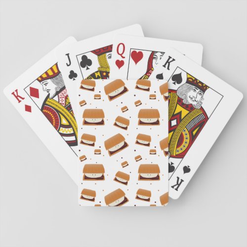 Illustrated Smores Smiling Food Pattern Poker Cards