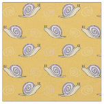 Illustrated Snail and Swirls Pattern Fabric