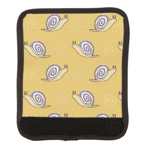 Illustrated Snails and Swirls Pattern Luggage Handle Wrap