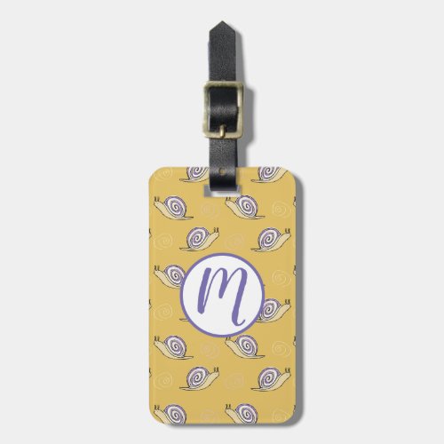 Illustrated Snails and Swirls Pattern Luggage Tag