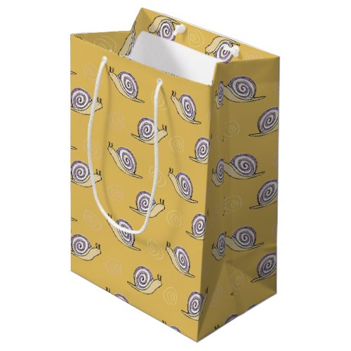 Illustrated Snails and Swirls Pattern Medium Gift Bag