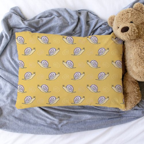 Illustrated Snails and Swirls Pattern Pillow Case