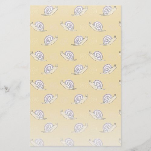 Illustrated Snails and Swirls Pattern Stationery